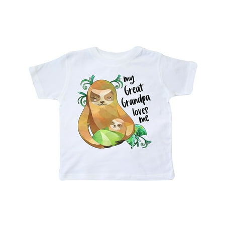 

Inktastic My Great Grandpa Loves Me Cute Sloth and Baby Gift Toddler Boy or Toddler Girl T-Shirt