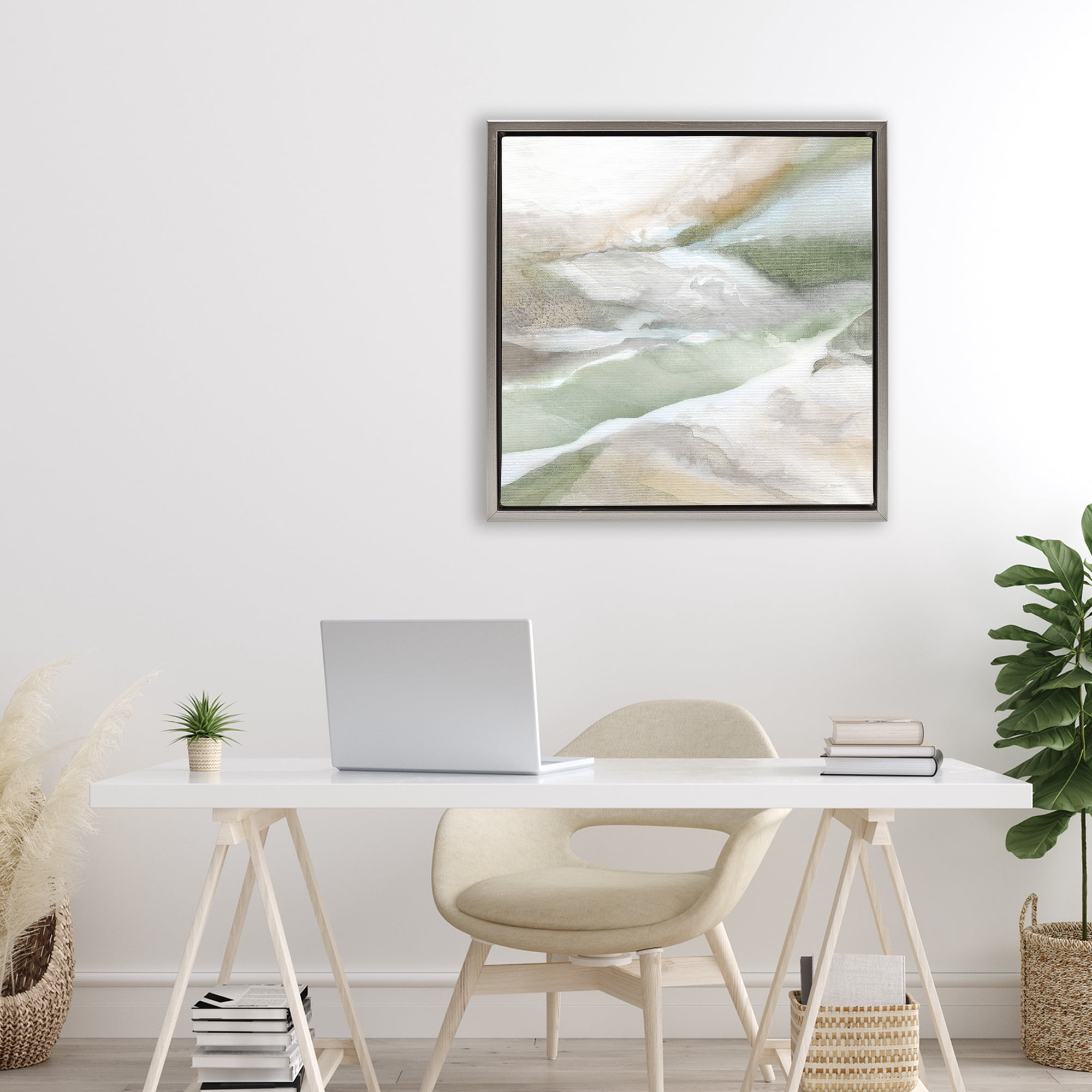 Stupell Industries Serene Misty Landscape Gray Framed Floater Canvas Wall Art, design by Carol Robinson