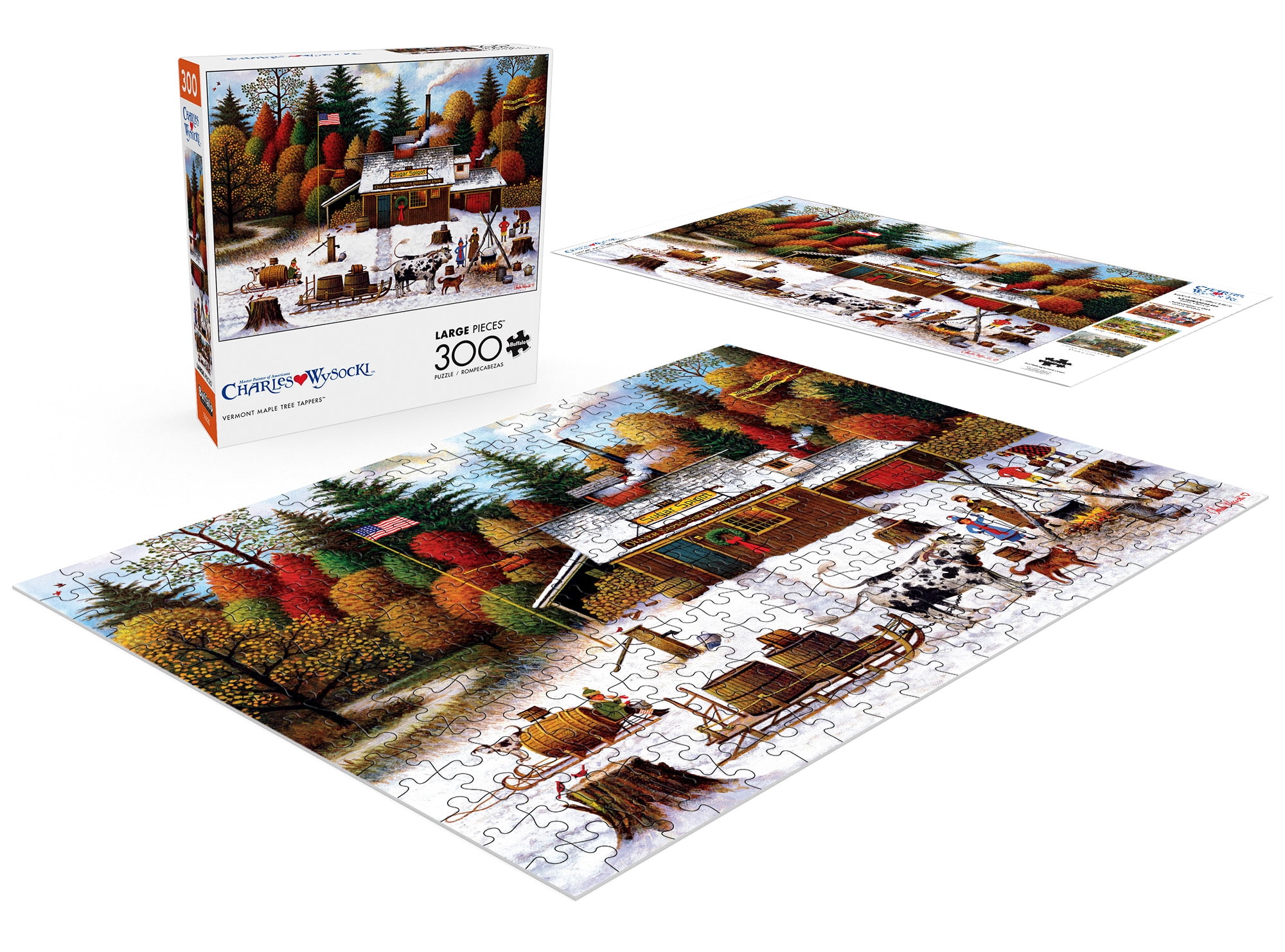 Buffalo Games 300-Piece Charles Wysocki Vermont Maple Tree Tappers Jigsaw Puzzle