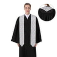 thumbnail image 4 of Easygdp Butterflies on Polka Dots Unisex Adult Graduation Stole Shawl 36" Long for Academic Commencements Shawl-Sharp Corner, 4 of 7