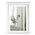 thumbnail image 1 of Giantex Bathroom Medicine Cabinets, Wall Mount Mirrored Storage Cabinets w/Single Door & Adjustable Shelf, Multipurpose Wooden Organizer for Hallway Living Room Bedroom, White, 1 of 8