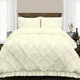 thumbnail image 1 of Oversized Queen Comforter Diamond Ruffle Ivory Luxurious Collection Microfiber Fill Duvet Insert Box Stiched Quilted Fluffy Soft All Season Comforter with Pillowcases & Premium Piping, 1 of 7