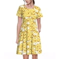 thumbnail image 1 of Fotbe Baby Chicks Vestido Largo de Moda para Mujer, Vestido Tipo Camiseta con Manga Corta y Estilo Casual a Rayas y Bloques de Color, 1 of 6