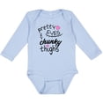 thumbnail image 3 of Inktastic Pretty Eyes and Chunky Thighs Pink Hearts Boys or Girls Long Sleeve Baby Bodysuit, 3 of 5