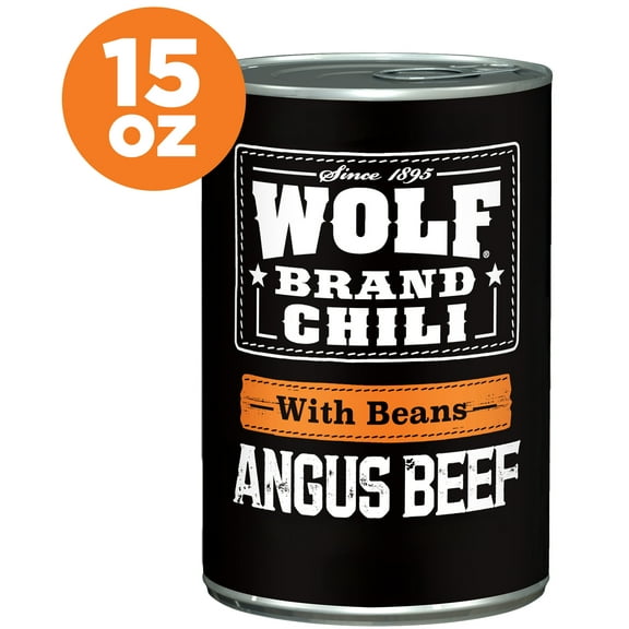 Wolf Brand Angus With Beans Chili, 31g Protein Per Serving, 15 oz. Can