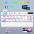 thumbnail image 5 of Wagpak Wireless Keyboard and Mouse Backlit - Retro Round Keycaps, Detachable Wrist Rest, White, 5 of 8