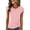 Pink, variant on Women's Summer Tops Crewneck Cap Sleeve Shirts Side Drawstring Ruched Casual Loose Fitted Solid Color Blouses Shirt