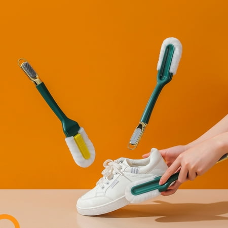 

Hesroicy Soft Bristles Shoe Brush - Long Handle - Non-slip - Convenient - Double Head Shoe Washing Laundry Brush - Home Supply