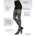 thumbnail image 3 of MeMoi Diamond Fair Isle Patterned Cotton Blend Sweater Tights - Womens - Female, Small/Medium, Black, 3 of 10
