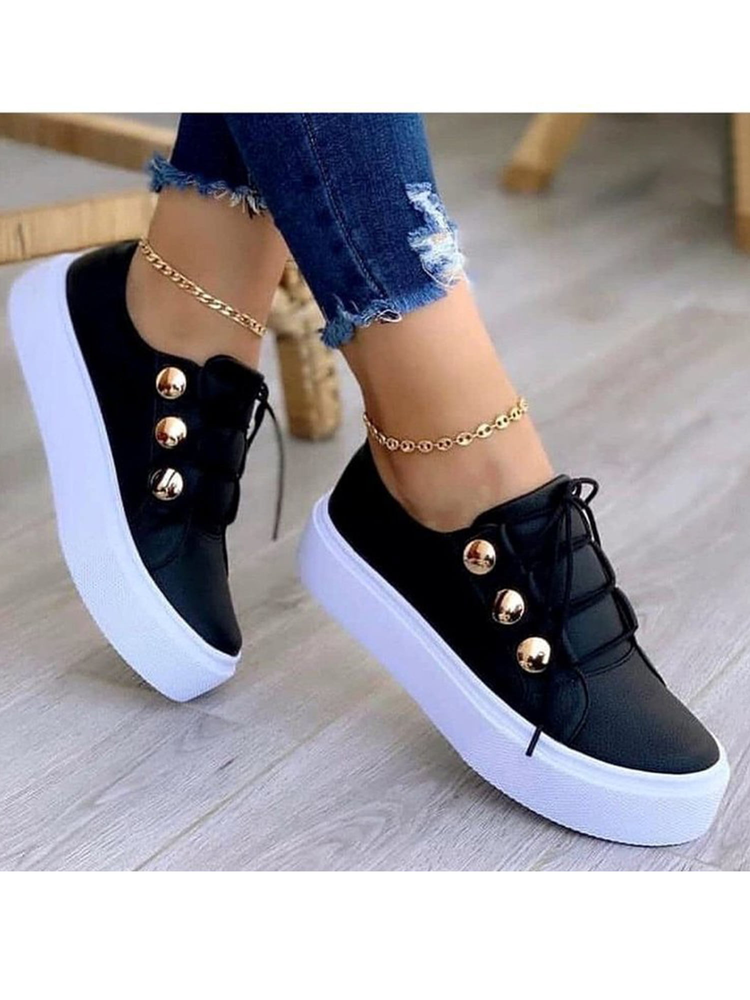 Women Slip On Casual Canvas Sneaker Breathable Running Walking Platform Shoes