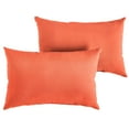 thumbnail image 2 of Sunbrella  Melon/Coral Indoor/Outdoor Knife Edge Pillow (Set of 2) 12 in L x 18 in W, 2 of 5