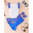 thumbnail image 3 of Wassery 4th of July Toddle Girls Pants Set Independence Day Clothes Fly Sleeve Crew Neck Letters Print Tank Tops+Flare Pants 2Pcs 3M 6M 9M 12M 18M Baby Summer Casual Outfits 0-18M, 3 of 9
