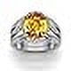 thumbnail image 2 of 4.25 Ratti Yellow Sapphire Stone Silver Plated Adjustable Ring Original And Certified Natural Pukhraj Gemstone Free Size Anguthi For Men And Women-B0CR2S, 2 of 6