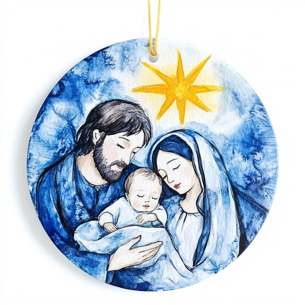 Xihbxyly Adorno Navideño Religioso, Elegante Diseño Acrílico, Conmemora El Nacimiento de Jesús, Decoración para Árbol de Navidad, Regalo Festivo, Decoración para El Hogar o La Iglesia, Juego de 1 Pie