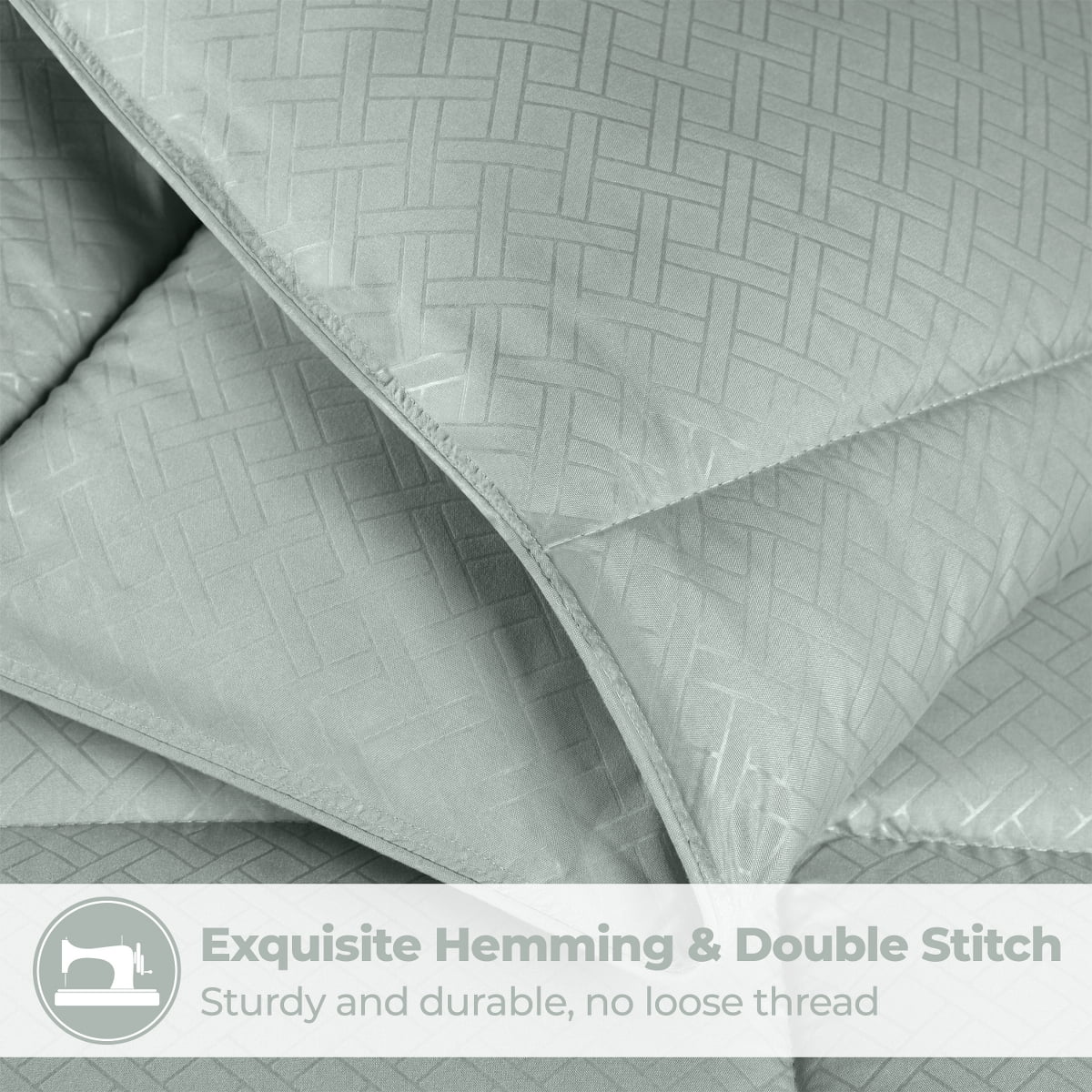 Superior Basketweave Plush Down Alternative Comforter, King, Jade