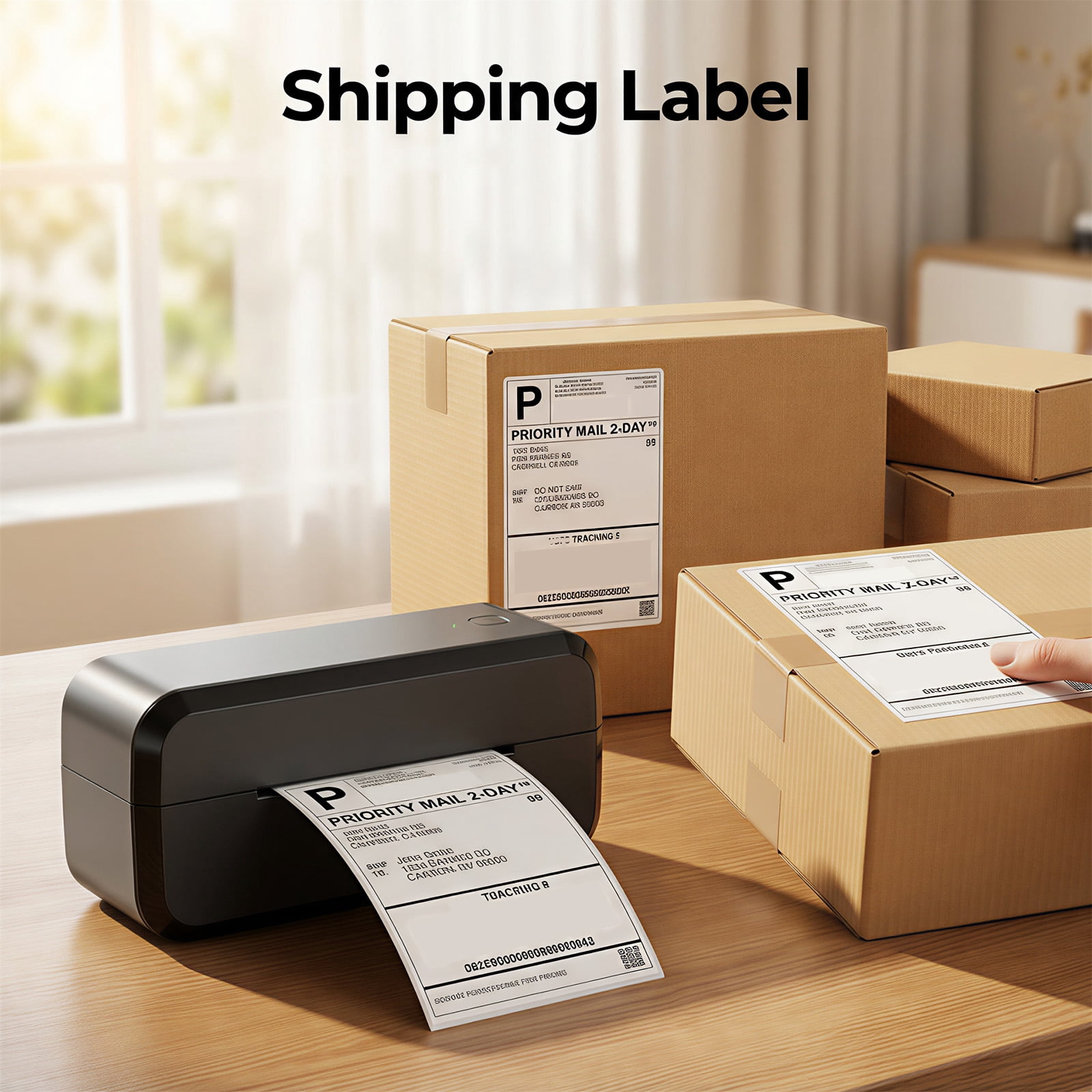 Phomemo Bluetooth Thermal Shipping Label Printer, 4x6 Wireless Label Printer for Shipping Packages, Compatible Android, iOS, Mac OS, and Windows, Widely Used for Amazon, Ebay, Shopify, Etsy, USPS