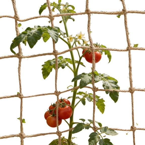 Natural Jute Twine Trellis Netting, Bexikou Heavy Duty Plant Support Net for Outdoor Garden, Climbing Vine Plants Fruits Vegetables, Wall Decoration Garden Net (5.6 x 8 ft / 1.7 x 2.5 m)