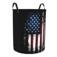 thumbnail image 5 of XMXY Round Laundry Basket Organizer, American Patriotic Distressed Waterproof Collapsible Dirty Clothes Basket Laundry Hamper, Medium Size, 5 of 8