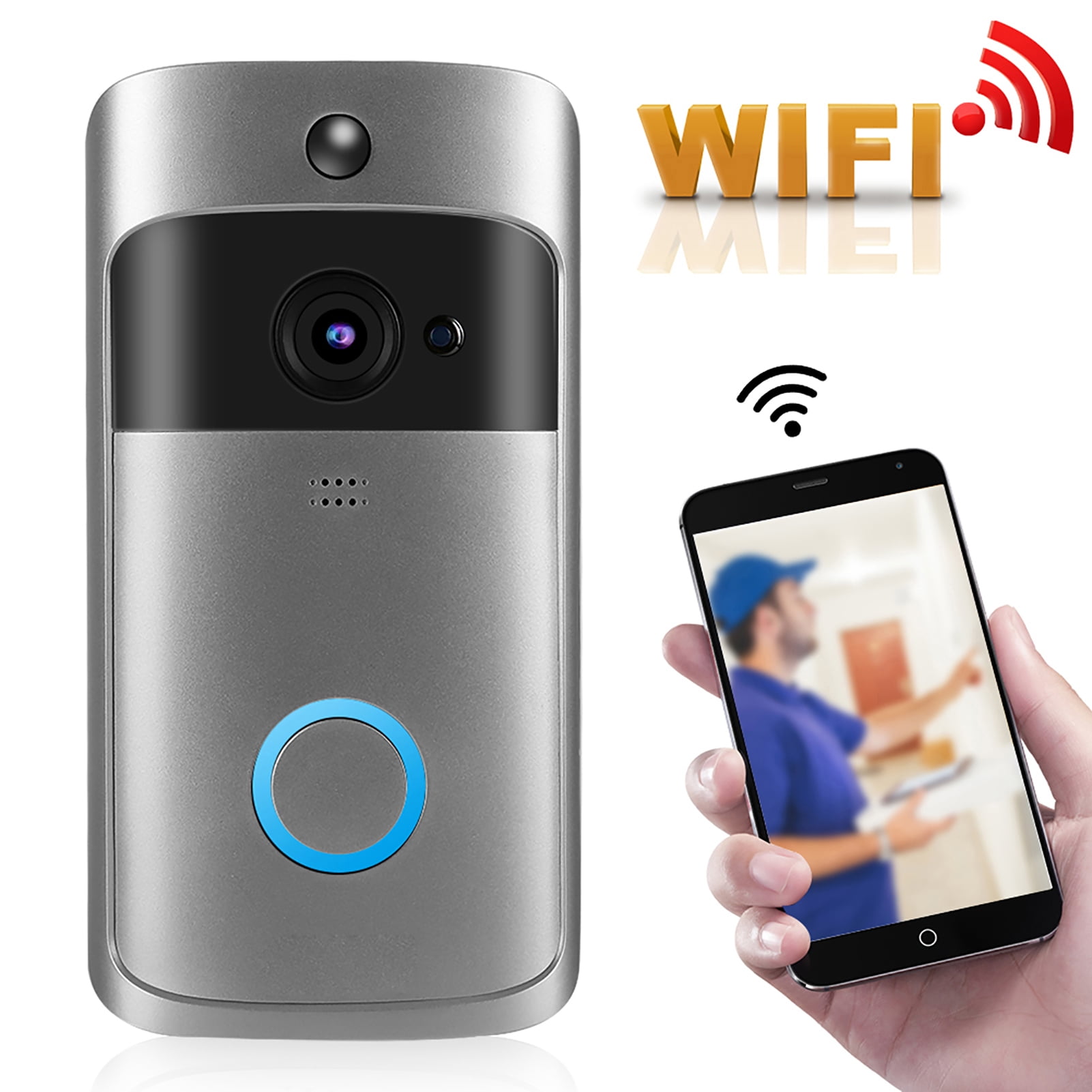 Otufan Smart WIFI Video Camera with Security Door Camera & IR for Home