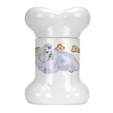 Maltese Bone Shaped Treat Jar