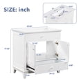 thumbnail image 2 of 30 Inch Bathroom Vanity Base Only, Single Bathroom Vanity Base with Two Shutter Door Cabinet and One Drawer, Bathroom Vanity Cabinet Without Sink, Solid Wood Frame (White), 2 of 9