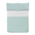 thumbnail image 1 of Chevron Microfiber Bedspread Set, Abstract and Geometric Minimal Pattern of Ikat Print Zigzag Motives Print, Soft Bedding Set with Pillow Shams & Comforter, 3 Sizes, Seafoam and White, by Ambesonne, 1 of 1
