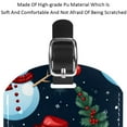 thumbnail image 4 of Square 2Pack PU Leather Christmas Snowman Cruise Luggage Tag with Privacy Cover and Name ID Tag for Travel Handbags Backpacks Luggage Tags, 4 of 6