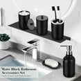 thumbnail image 5 of Black Bathroom Accessories Set, 10Pcs Bathroom Accessory Set with Trash Can, Soap Dispenser and Toothbrush Holder, Soap Dish, Cotton Ball & Qtip Holder, Toilet Brush Holder, Tissue Box Cover, 5 of 7