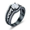thumbnail image 3 of Trio Set Three Piece Round Ring Black Tone CZ 925 Sterling Silver Size 9, 3 of 4