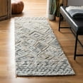 thumbnail image 3 of SAFAVIEH Casablanca Merton Abstract Moroccan Wool Shag Runner Rug, Grey/Olive, 2'3" x 8', 3 of 8
