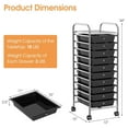 Jadona 10 Drawers Rolling Storage Cart, Multipurpose Craft Storage Cart