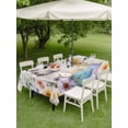 thumbnail image 3 of Happy Easter Outdoor Tablecloth - 60x84 Inch Rectangle Dining Table Cover, Spring Grey Bunny Colorful Eggs Flower Beige Waterproof Outdoor Table Cloth with Umbrella Hole & Zipper for Picnic/Patio, 3 of 7