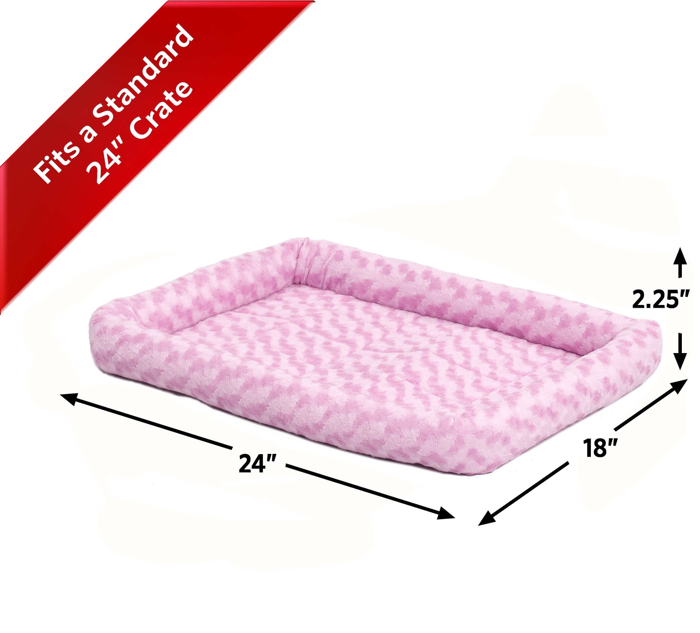MidWest QuietTime Pet Bed & Dog Crate Mat, Pink, 24"