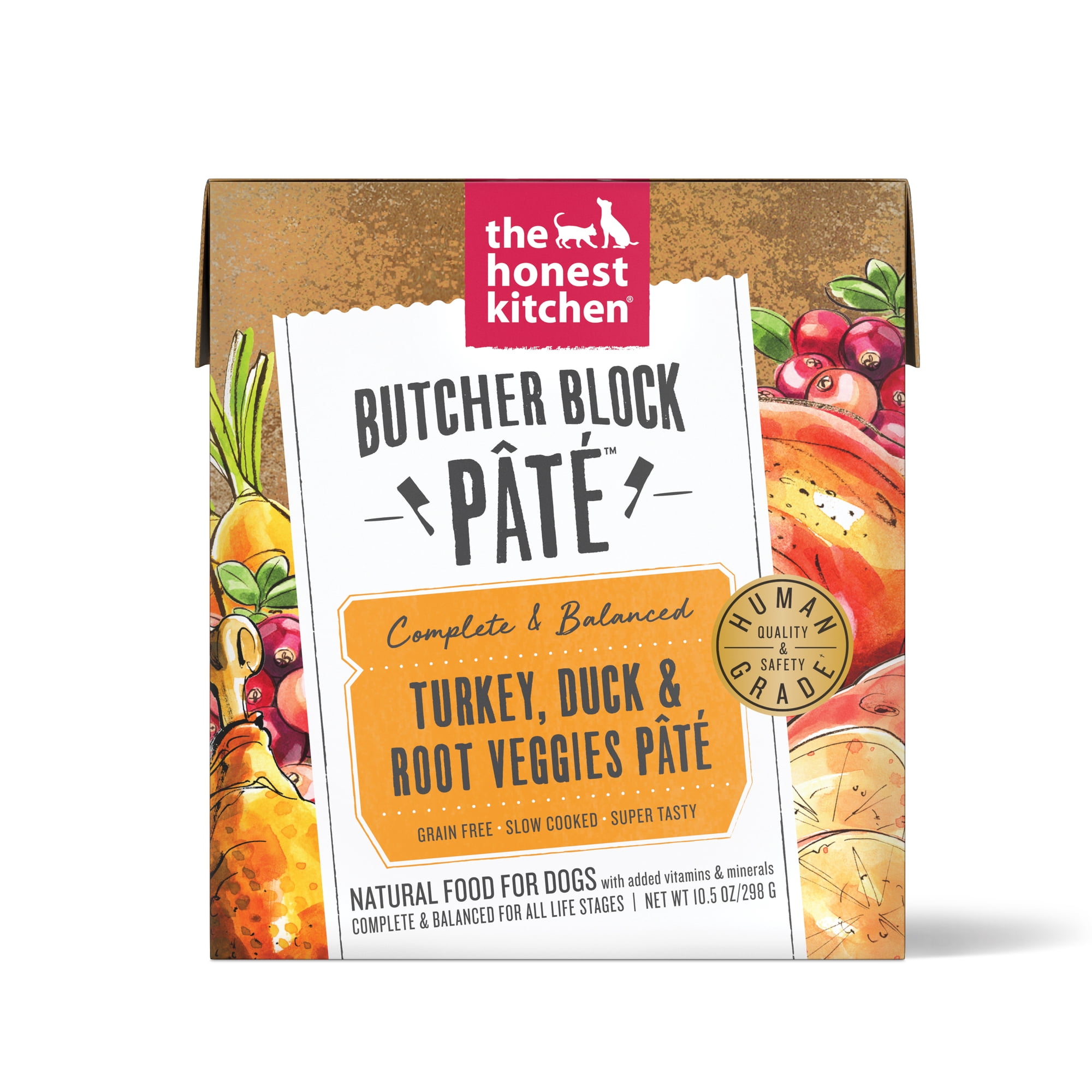 The Honest Kitchen Butcher Block Pâté: Turkey, Duck & Root Veggies Wet Dog Food, 10.5 oz x1