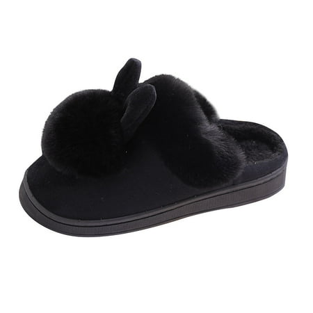 

HGWXX7 Stylish Shoes Womens Winter Home Furry Rabbit Ears Indoor Slippers Soft Comfort Footwear Shoe