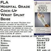 Florida Orthopedics 22-1X1: Canvas Cock-Up Wrist Splint, LACE UP - 6", Beige, Le