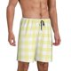 thumbnail image 2 of Balery Lemon Yellow Checkboard Pantalones cortos de pijama de punto de algodón para hombre con cinturilla y bolsillos-Medium, 2 of 6