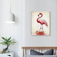 thumbnail image 4 of COMIO  Flamingo Canvas Wall Art for Living Room Pink Wall Prints Love Artwork for Wall Romantic Flamingo Painting Wall Decor Framed Ready to Hang, 4 of 5