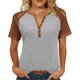 thumbnail image 3 of TaTaai Women's Short Sleeve V-Neck T-Shirt, Soft Cotton, Oversized Raglan Sleeves, Button Design, Casual Daily Wear, Spring Summer Solid Color Options Gift, 3 of 8