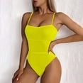 thumbnail image 2 of JGGSPWM Women's Sold Basic One Piece Swimsuit Swimwear Bathing Suits Bikini Set Paded Bra Beachwear Yellow M, 2 of 9