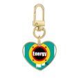 thumbnail image 1 of Youth Youth Vitality Energy Gold Heart Keychain Metal Keyring Holder, 1 of 3