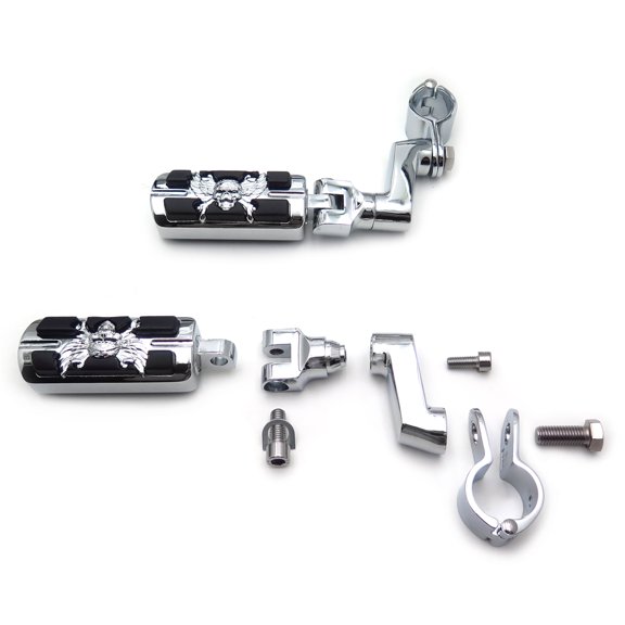 HTTMT- Zombie 1.25" Foot Peg Clamps Compatible With Harley Sportster Touring Road King Street Glide chrome [See Fitmen]