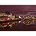 thumbnail image 2 of Frank, Assaf 14x12 Gold Ornate Wood Framed with Double Matting Museum Art Print Titled - The Sage Gateshead and the Tyne bridge, Newcastle Upon Tyne, FTBR-1879, 2 of 4