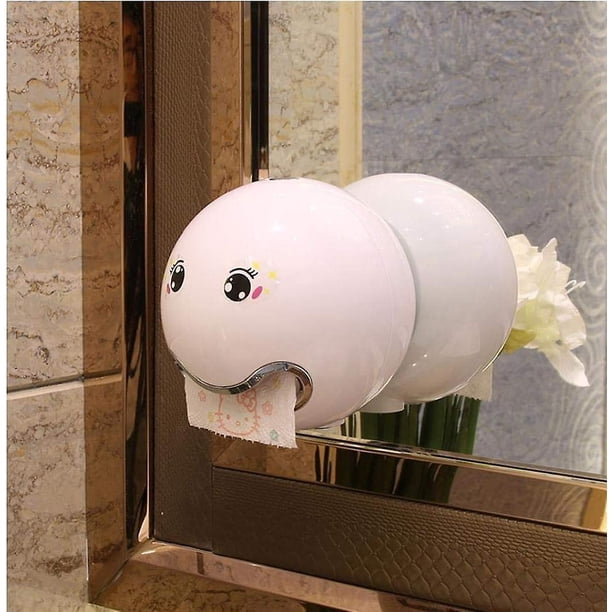 Caja De Papel De Seda Forma De Bola Lindo Portarrollos De Papel Higiénico Para Baño - Blanco