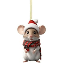 LanSuare Christmas Mice Hanging Ornaments, 3.14Inch Mice Christmas Trees Home Decorations Gift, Suitable for Porch, Wall, Indoor Home Decor, Front Entry, Christmas Tree Decor