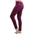 thumbnail image 2 of ToBeInStyle Women's Fleece Lined Leggings w/Tribal Print Band - Fuchsia - S/M, 2 of 5