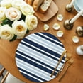 thumbnail image 3 of Round Placemats Set of 4 Blue Striped Place Mats Washable Woven Placemat Navy Blue Contrast Stripes Circle Braided Table Mat for Kitchen Dining Table Party Home Decor 15 Inch, 3 of 8