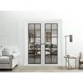 thumbnail image 3 of Sliding French Double Pocket Doors 72 x 84 inches | Lucia 2366 White Silk Clear Glass | Kit Trims Rail Hardware | Solid Wood Interior Bedroom Sturdy Doors, 3 of 6