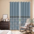 thumbnail image 3 of Kitchen Curtains 84 Inch Length 2 Panels, Boho Blue Flower Grommets Window Treatment Curtain, Abstract Bohemia Pesley Floral Thermal Curtains Drapes for Living Room/Bathroom, 3 of 9