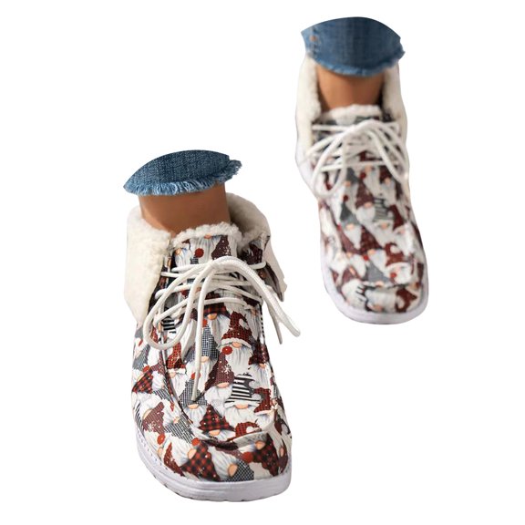 YLYL Women's Men's Winter Snow Boots Fur Lined Fuzzy Warm Slip on Outdoor Riding Walking Ankle Booties